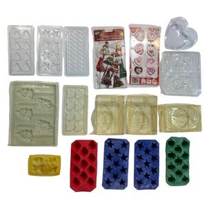 Lot of (16) Vintage Molds Chocolate Candy Lollipop Wilton Silicon Plasti…